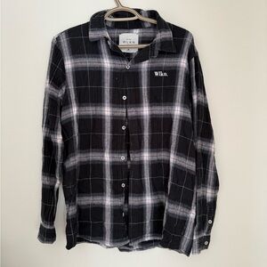 Black and White Plaid Men's Casual Shirt